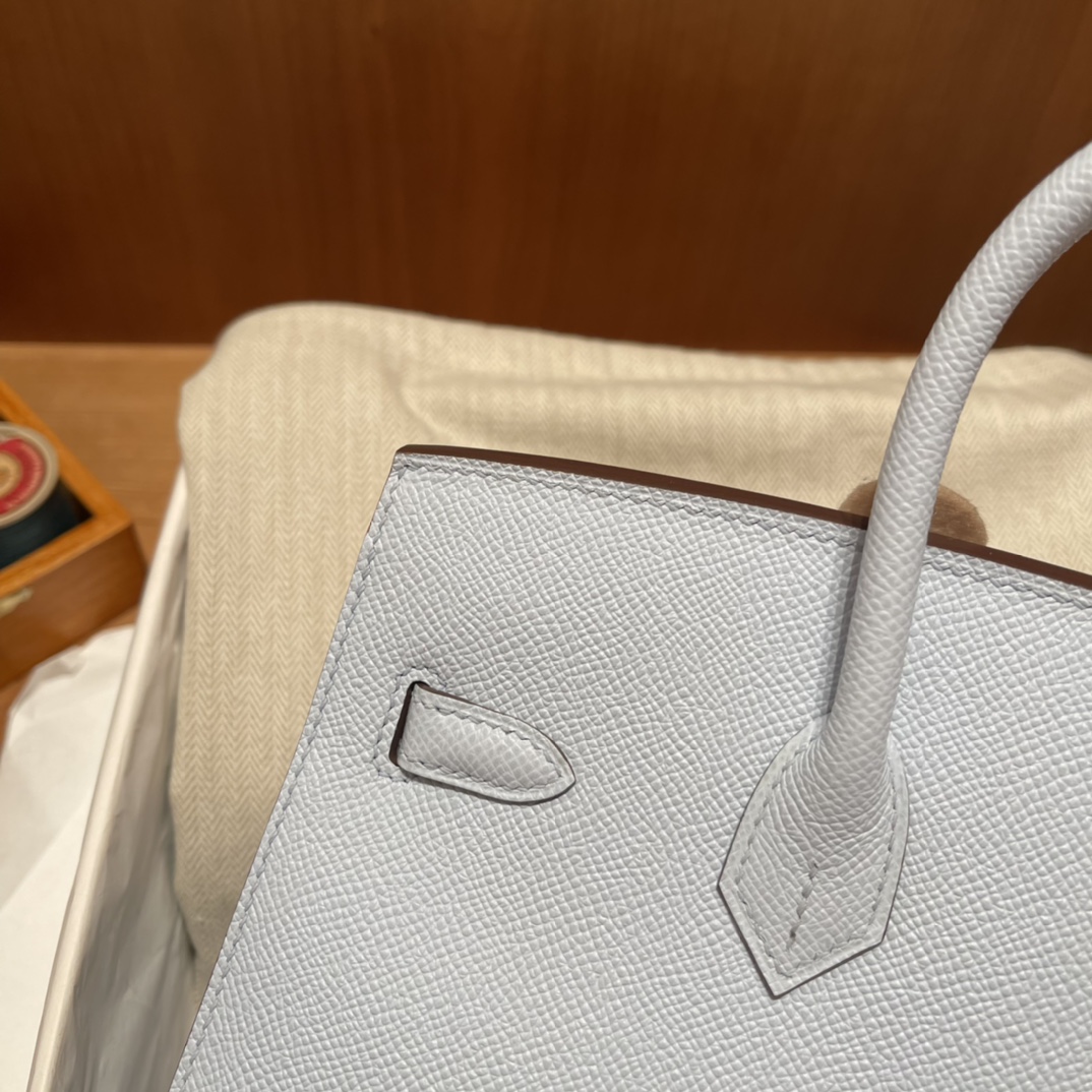 에르메스 버킨백25 포그블루 은장 앱송